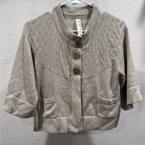 Fossil Taupe Cropped Cardigan